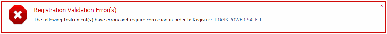 Registration Errors